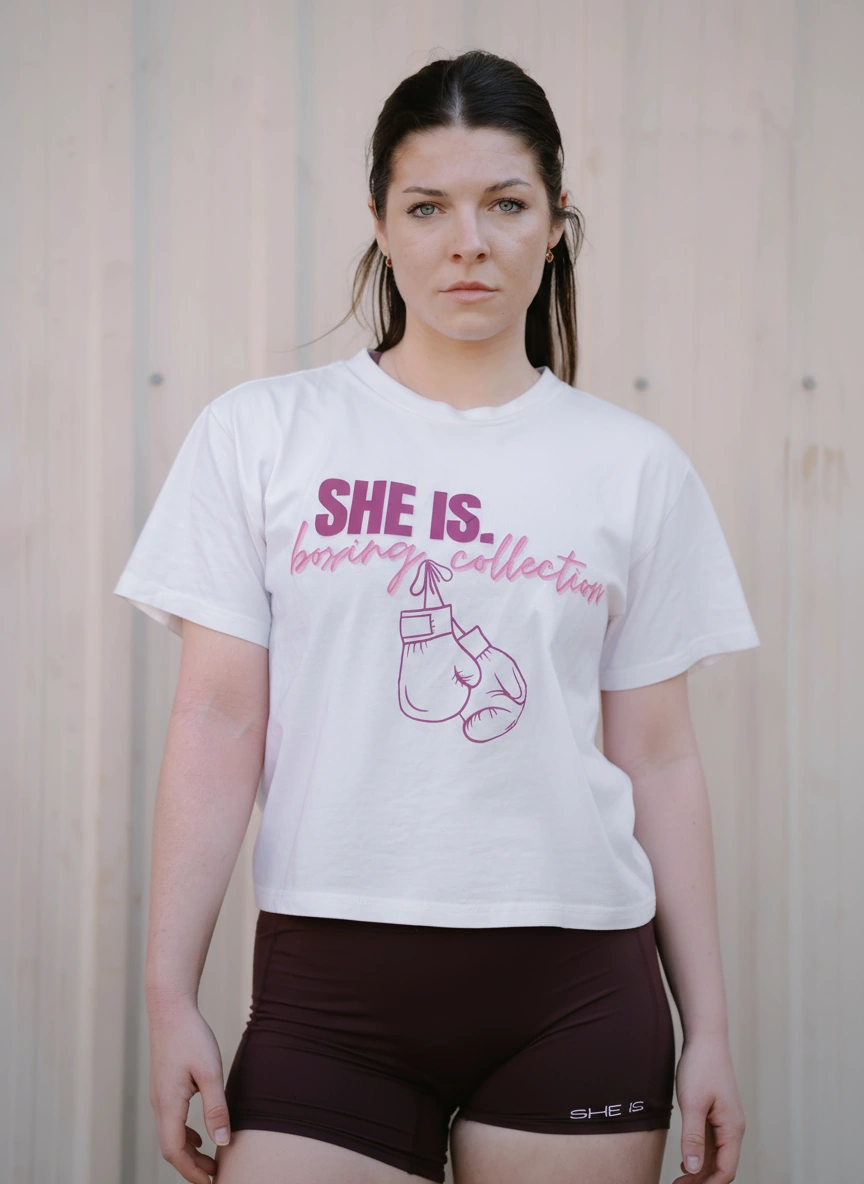 SHE IS. boxing collection tee